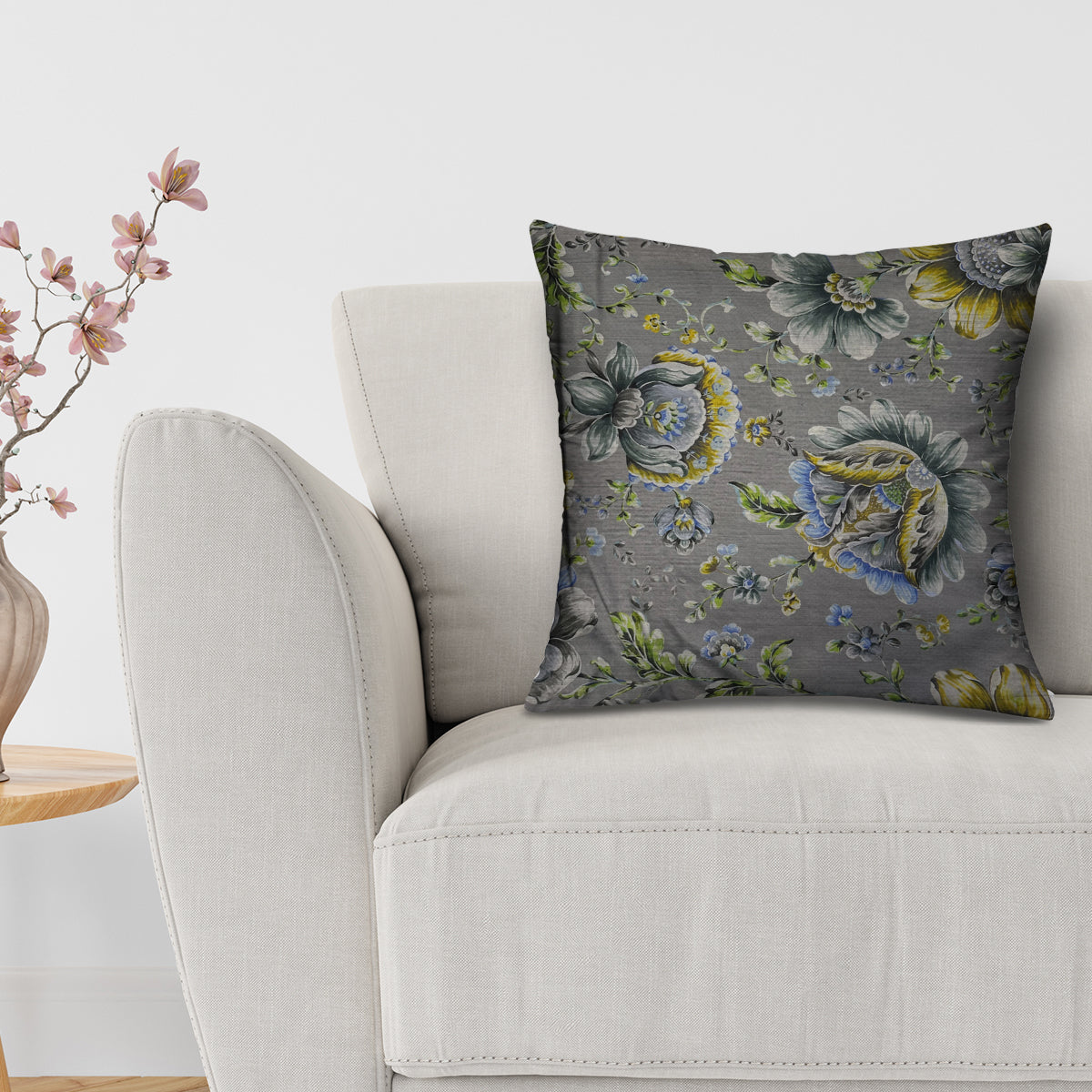 Floral Printed Throw Pillow Covers - 20 x 20 Inches - Decozen
