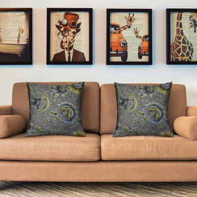 Floral Printed Throw Pillow Covers - 20 x 20 Inches - Decozen