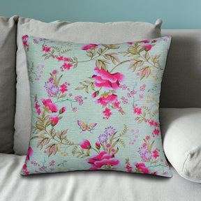 Floral Printed Throw Pillow Covers - 20 x 20 Inches - Decozen