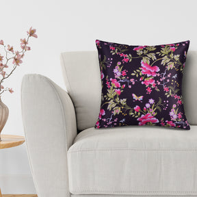 Floral printed throw pillow cover, 20x20 inches, from CC-9702-A-4, featuring vibrant floral design for home decor.