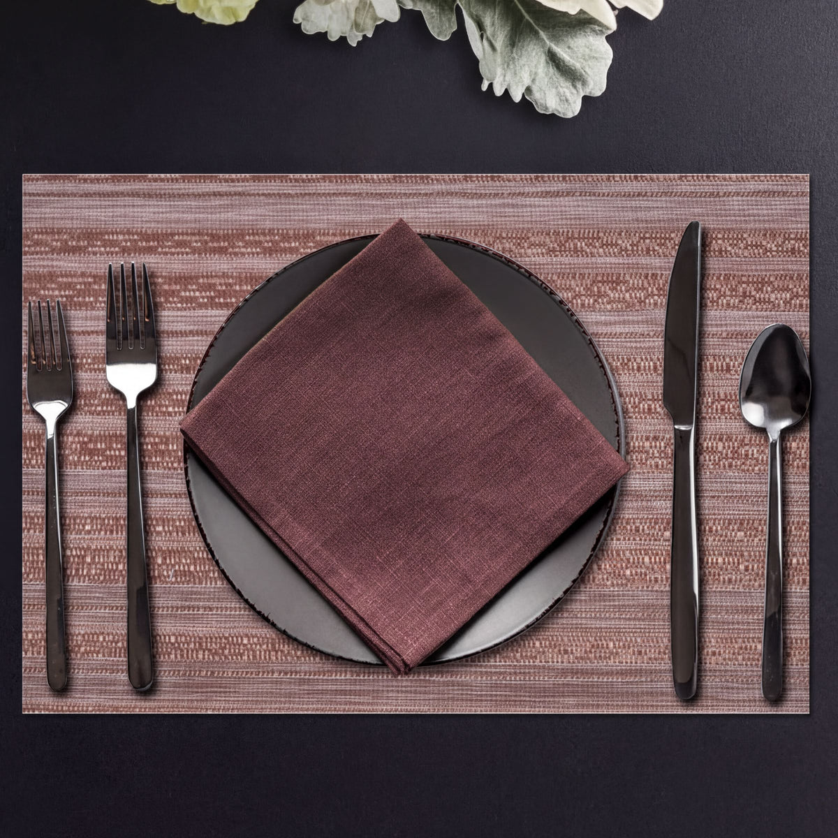 Set of four 81810 PVC placemats for dining table, featuring colorful, durable plastic surface for protecting and decorating the table.