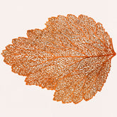 Set of six leaf cut out vinyl placemats from AMF023-ROSE GOLD, decorative and durable for dining table decor.