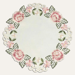 Round Linen Placemat Doilies - Set of 4