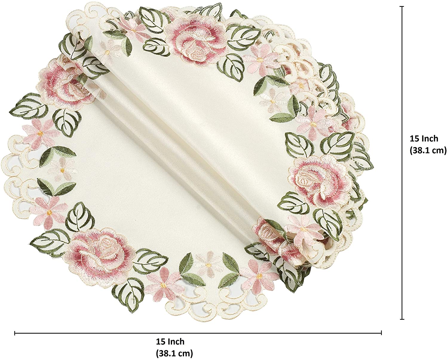 Round Linen Placemat Doilies - Set of 4 - Decozen