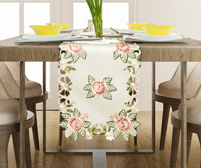 Table Runner with European Embroidery - The Bryton Collection - Decozen