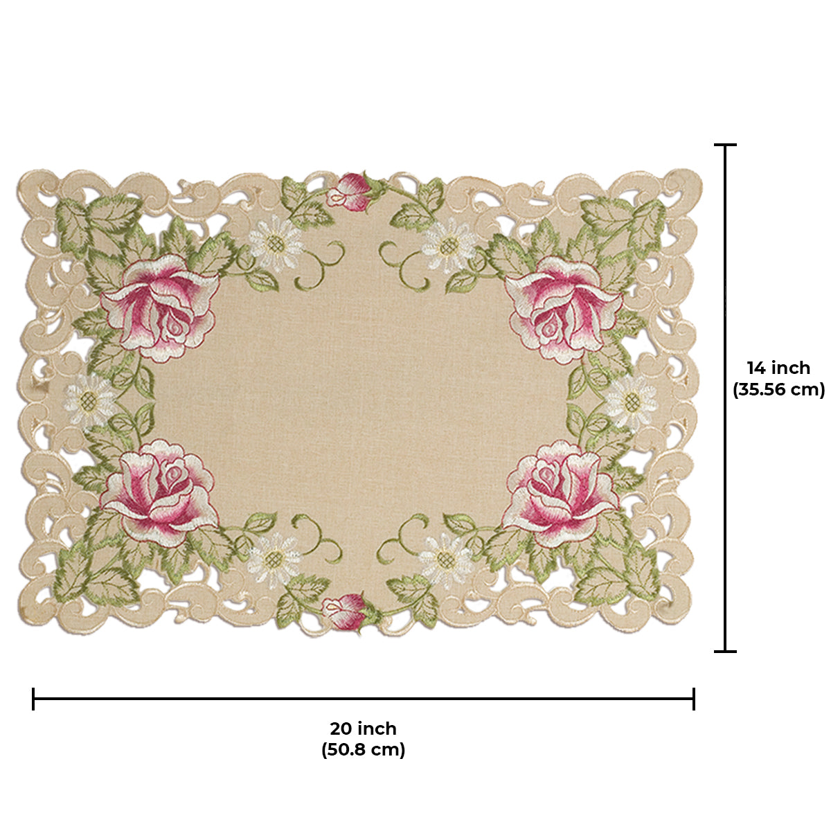 Round Linen Placemat Doilies - Set of 4