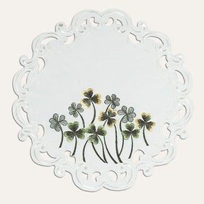 Ivory Round Lace Linen Doilies - The Clem Collection - Decozen