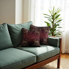 Maroon Throw Pillow Covers - 18 x 18 inches - Decozen