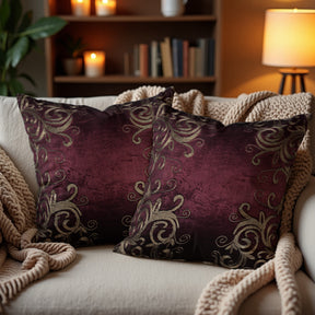Maroon Throw Pillow Covers - 18 x 18 inches - Decozen