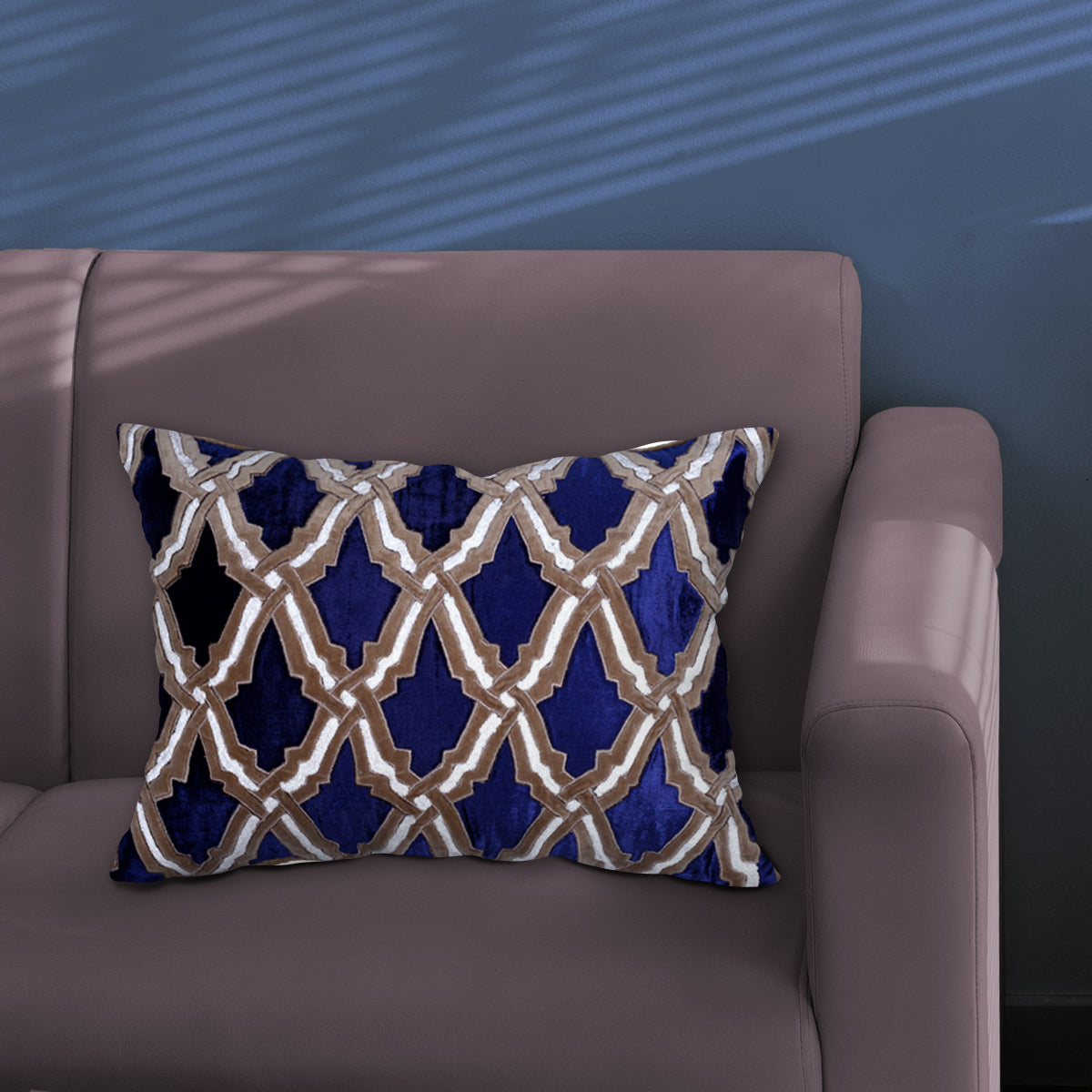 Navy Blue Throw Pillow Covers - 14 x 20 inches - Decozen