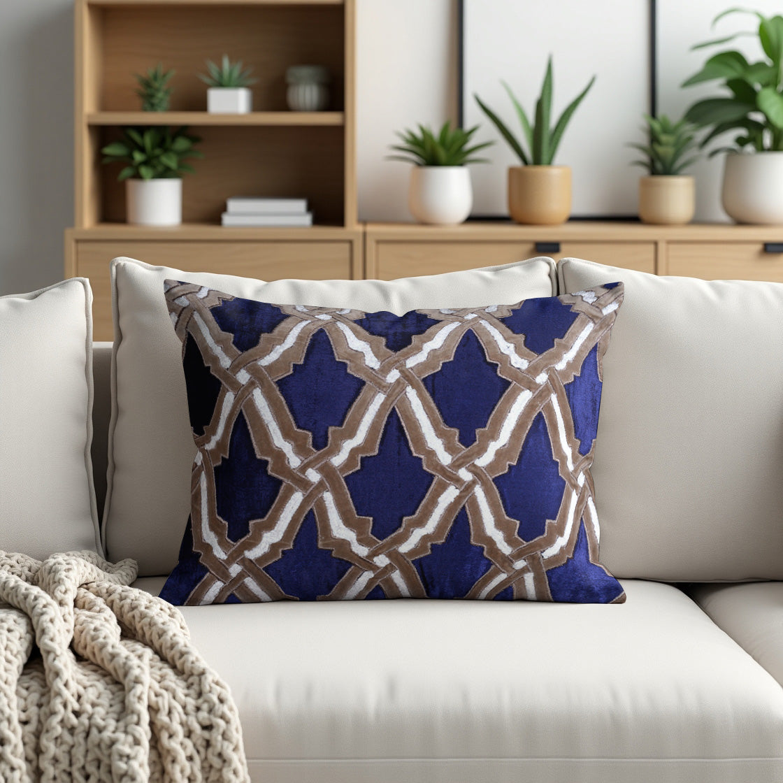 Navy Blue Throw Pillow Covers - 14 x 20 inches - Decozen