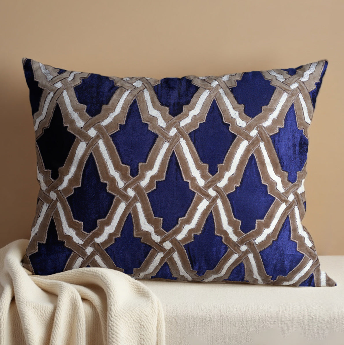 Navy Blue Throw Pillow Covers - 14 x 20 inches - Decozen