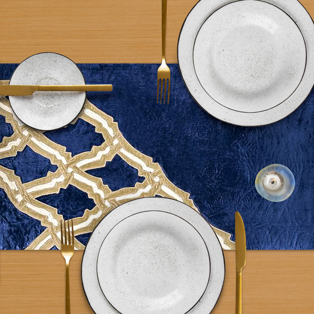 Embroidered decorative table runner with intricate patterns, designed for elegant dining tables, by CU6047-RNR.