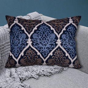 Blue and Brown Throw Pillow Covers - Set of 2 and 4, 14 x 20 inches - Decozen