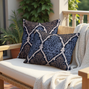 Blue and Brown Throw Pillow Covers - Set of 2 and 4, 18 x 18 inches