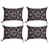 Black and Beige Throw Pillow Covers - Set of 2 and 4, 18 x 18 inches - Decozen