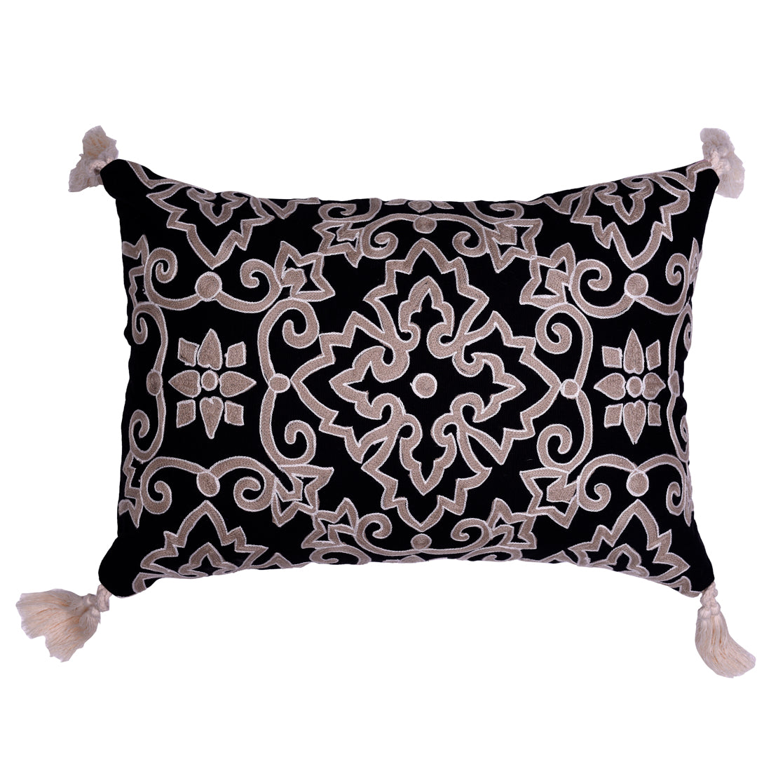 Black and Beige Throw Pillow Covers - Set of 2 and 4, 18 x 18 inches - Decozen