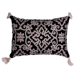 Black and Beige Throw Pillow Covers - Set of 2 and 4, 18 x 18 inches - Decozen