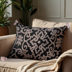 Black and Beige Throw Pillow Covers - Set of 2 and 4, 18 x 18 inches - Decozen