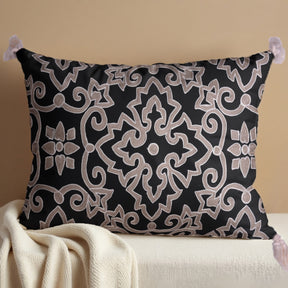 Black and Beige Throw Pillow Covers - Set of 2 and 4, 18 x 18 inches - Decozen