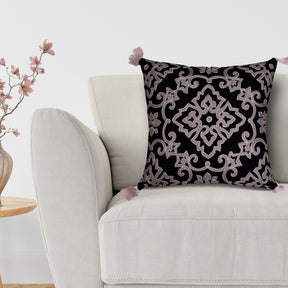 Black and Beige Throw Pillow Covers - Set of 2 and 4, 18 x 18 inches - Decozen