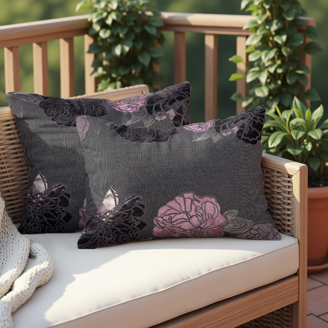 Gray Throw Pillow Covers - Set of 2 and 4, 14 x 20 inches