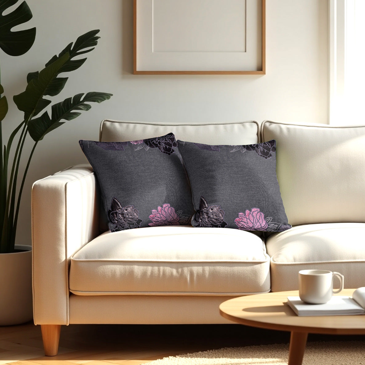 Gray Throw Pillow Covers - Set of 2 and 4, 18 x 18 inches