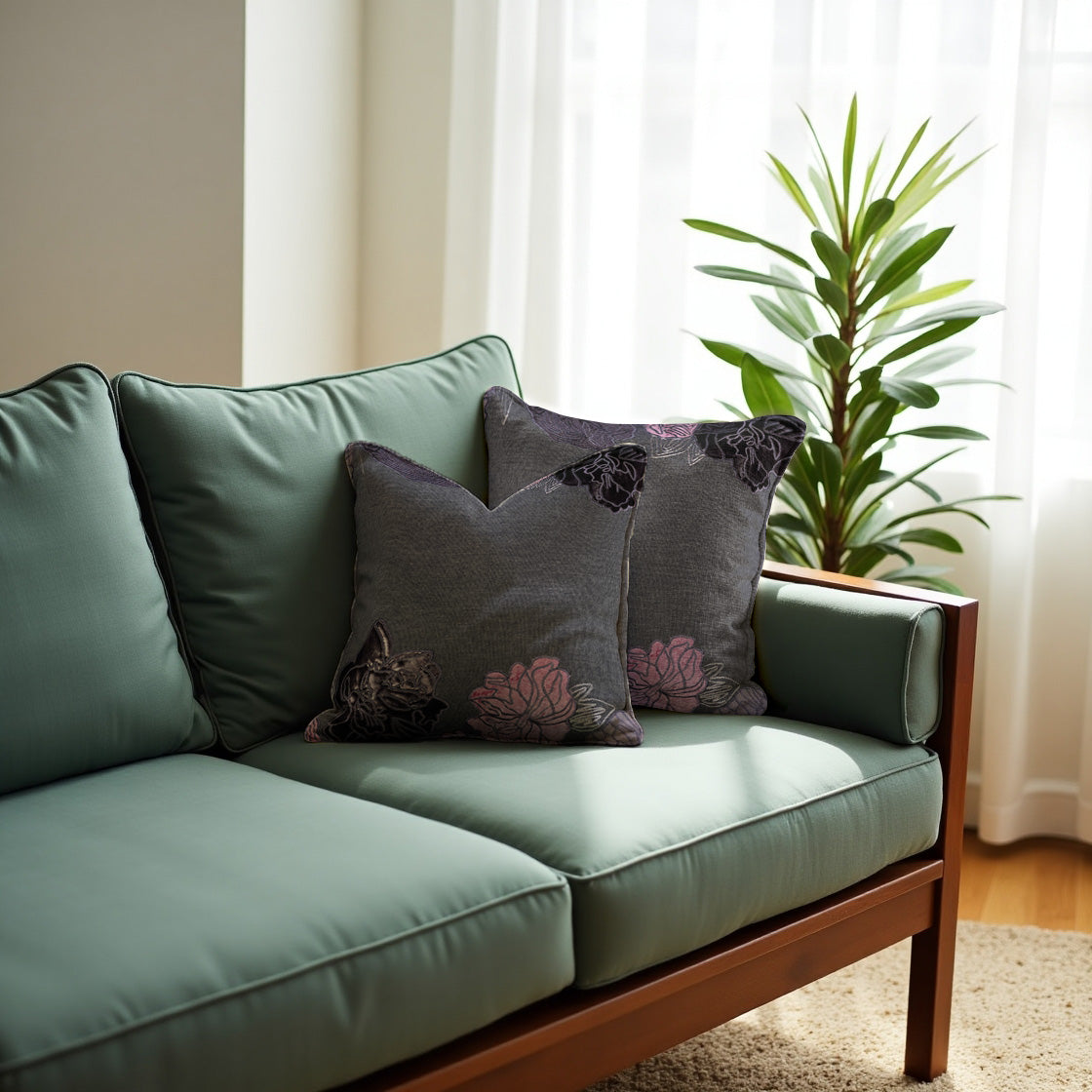 Gray Throw Pillow Covers - Set of 2 and 4, 18 x 18 inches