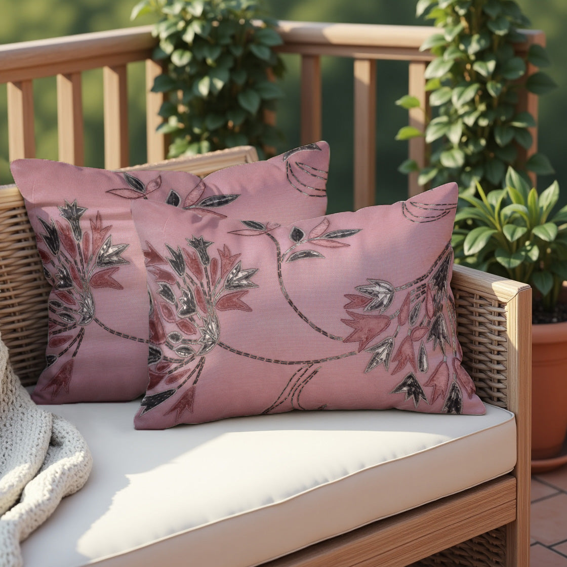 Pink Throw Pillow Covers - Set of 2 and 4, 14 x 20 inches