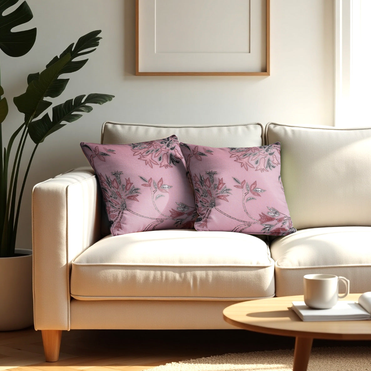 Pink Throw Pillow Covers - Set of 2 and 4, 18 x 18 inches