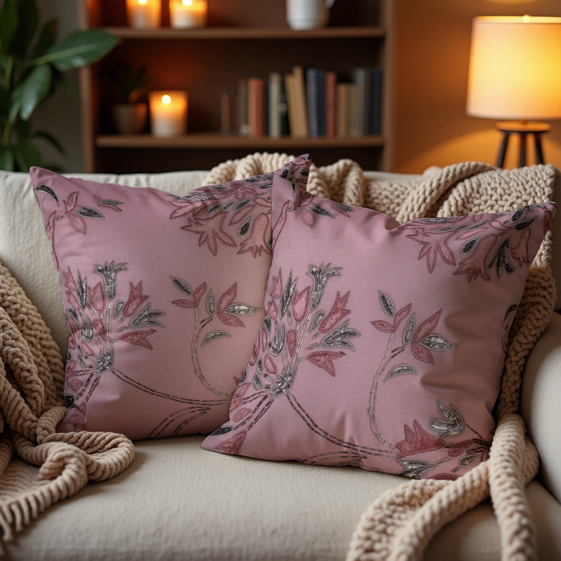 Pink Throw Pillow Covers - Set of 2 and 4, 18 x 18 inches