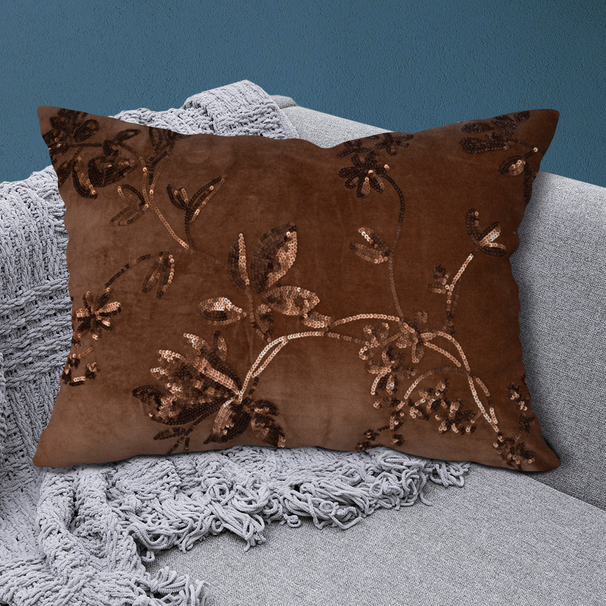 Set of 2 or 4 brown throw pillow covers, 14x20 inches, from CU6509-35-4, featuring soft fabric and stylish design.