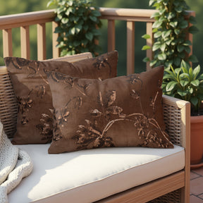Set of 2 or 4 brown throw pillow covers from CU6509-35-4, 14x20 inches, made of soft fabric for decorative cushions.