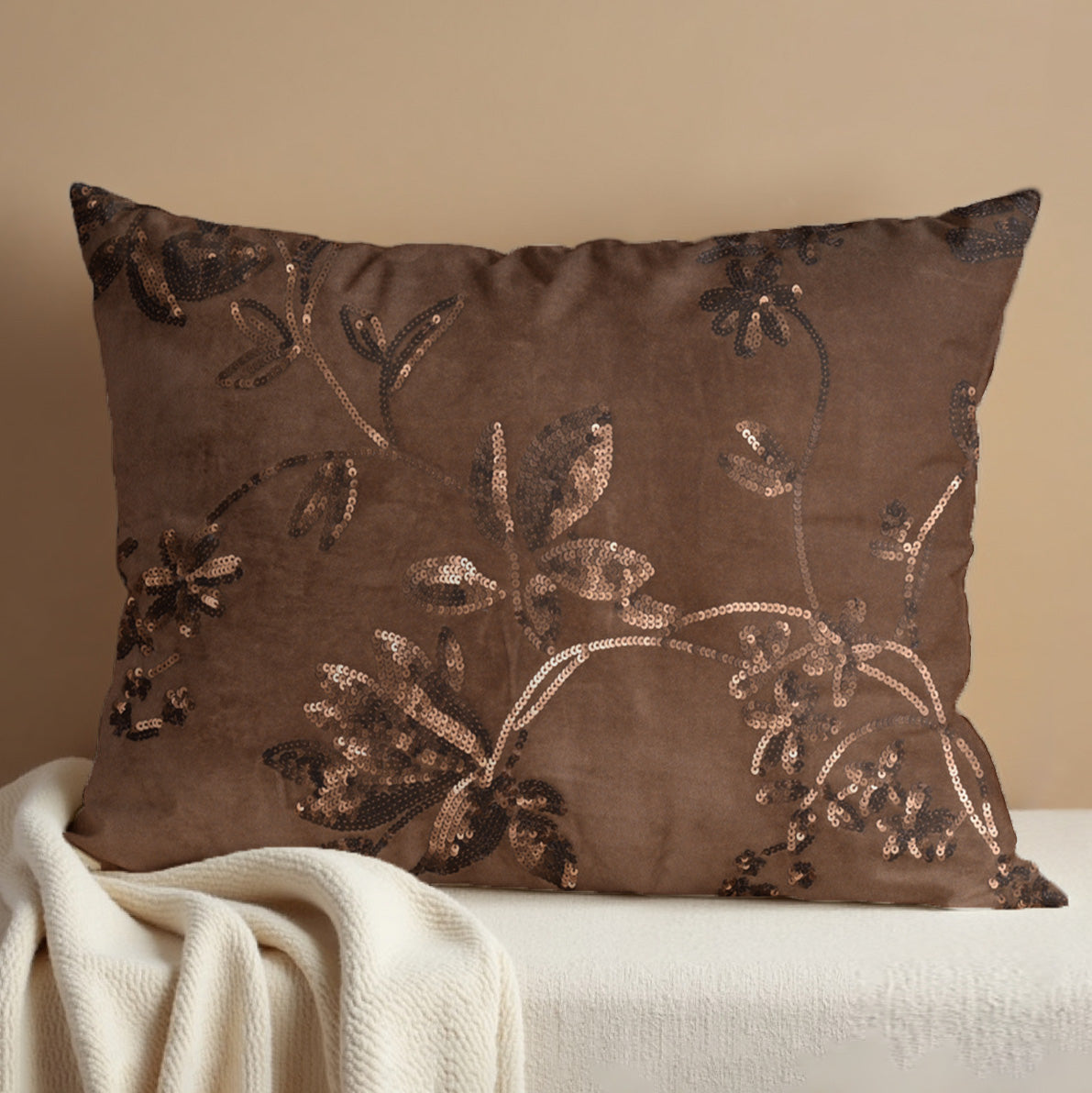 Brown Throw Pillow Covers - Set of 2 and 4, 14 x 20 inches