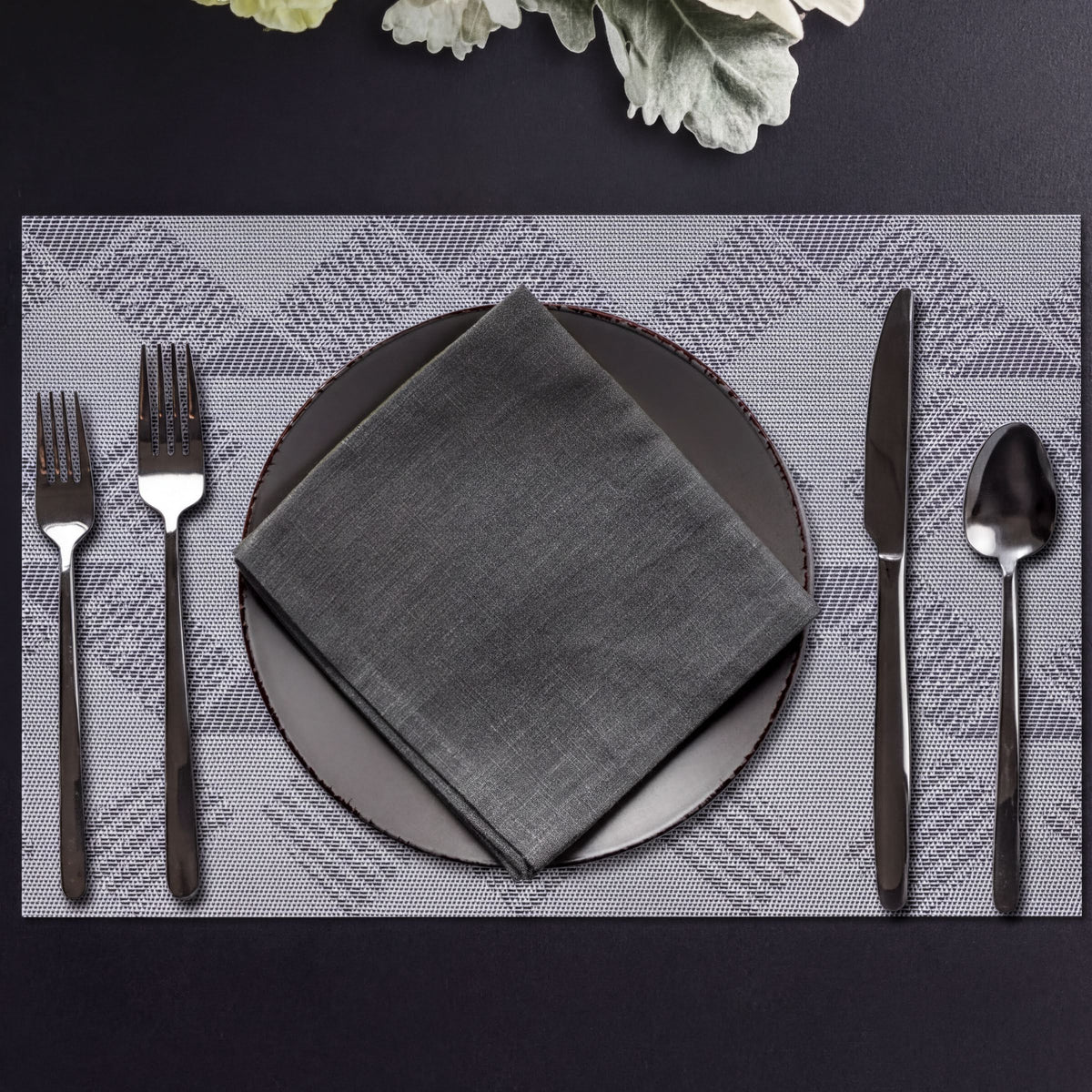 Set of four PVC placemats for dining table, durable and stylish table protectors by brand 81701.