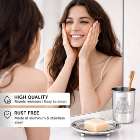 Modern bathroom decor accessories set of 5 from Durkee Collection, featuring sleek, stylish bath accessories for a contemporary look.