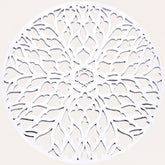 Set of two white wooden trivet placemats from AFM066-WHITE for protecting dining tables during meals.