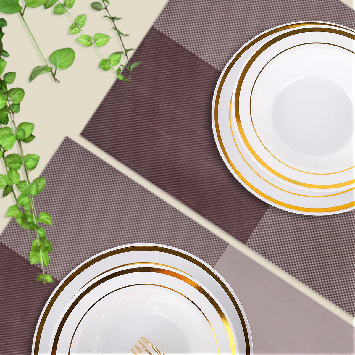 Set of four PVC Louvre placemats, heat-resistant table protectors, ideal for kitchen decor and dining surfaces.