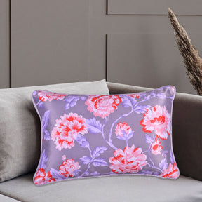 Floral printed throw pillow cover in 14x20 inches, featuring vibrant flower designs on soft fabric for decorative cushions.