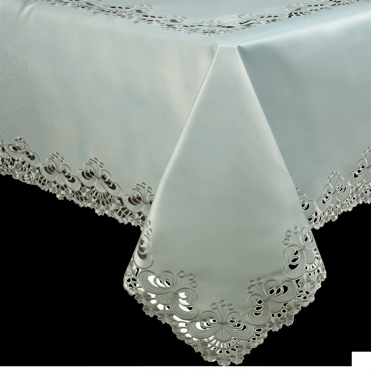 Elegant table cover from The Creola Collection with European embroidery, designed by FL3412-TC for stylish table toppers.
