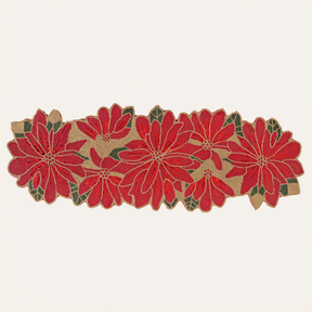 Crimson Cheer embroidered beaded placemat, luxurious 14-inch festive decorative table accent, from PM CM20-1.
