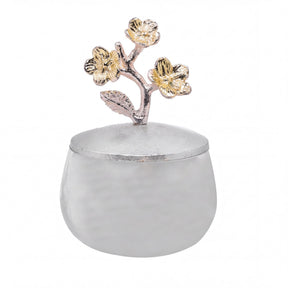 Elegant cotton ball containers from BD-Jar's Arabesque collection, featuring decorative ceramic bath décor with intricate patterns.