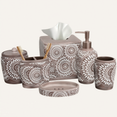 HG175 The Ciccone Collection modern bathroom décor accessories set of 6, elegant bath set with stylish, coordinated accessories.