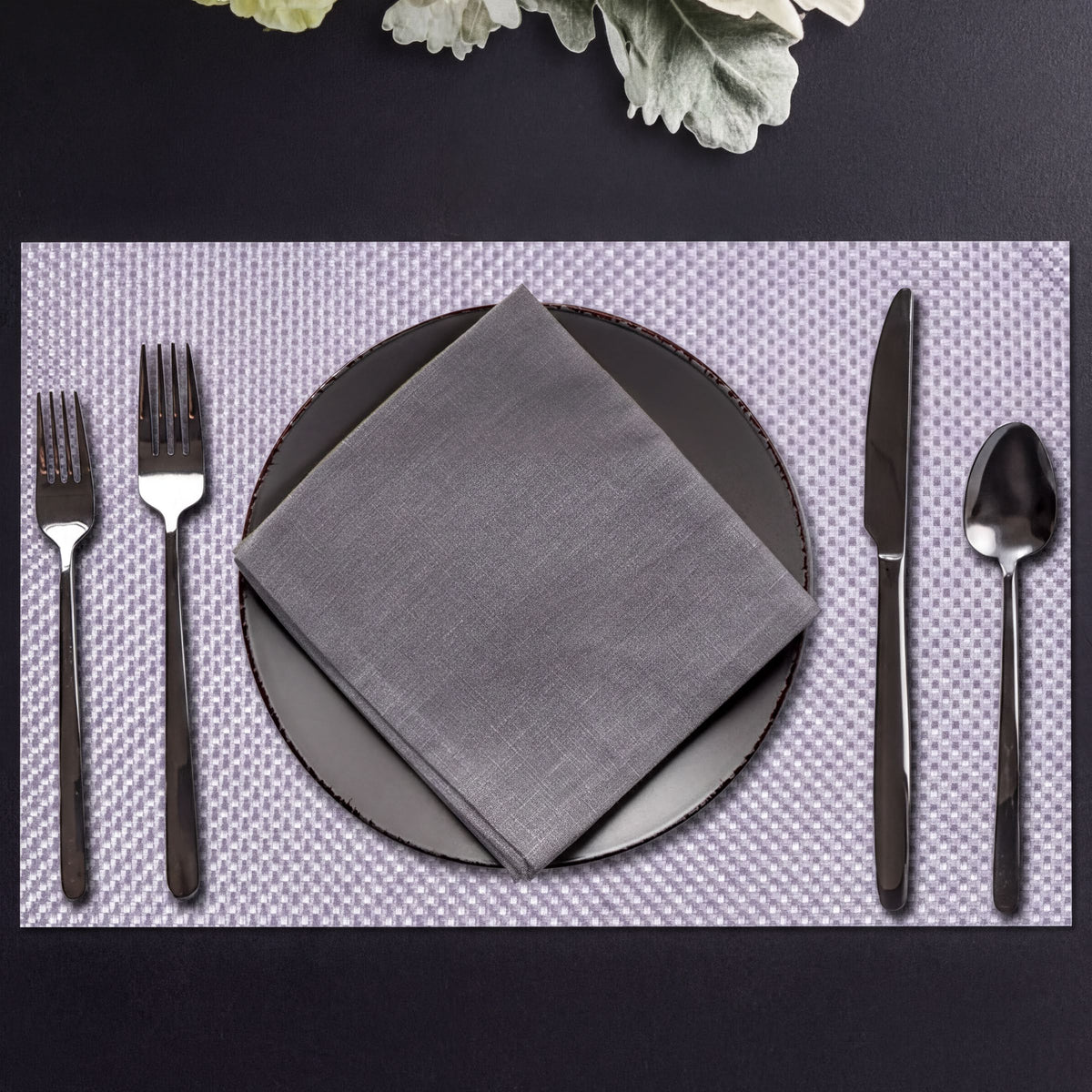 Set of four PVC placemats for dining table by 44339, durable and easy to clean, with a smooth surface for protecting your table.