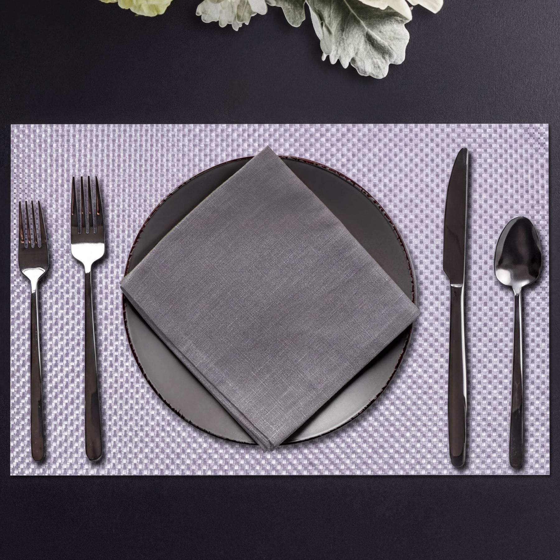 Set of four PVC placemats for dining table by 44339, durable and easy to clean, with a smooth surface for protecting your table.