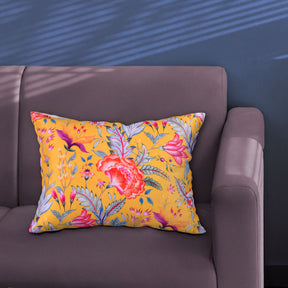 Floral printed throw pillow cover, 14 x 20 inches, by CC-9695-4, featuring vibrant floral design on fabric.