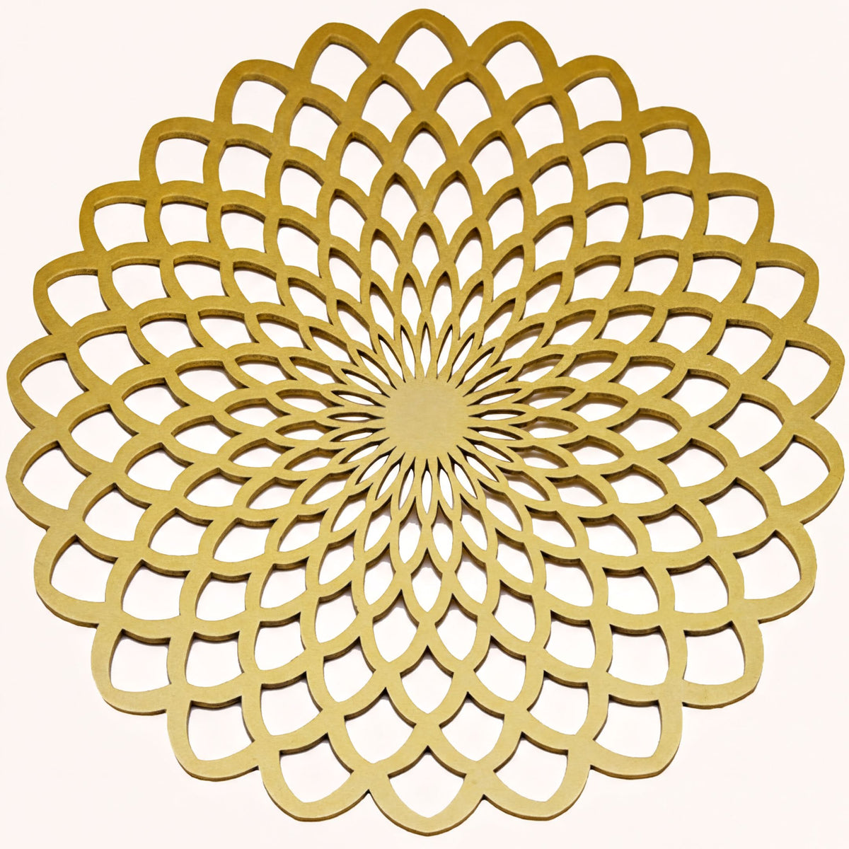 Set of two gold wooden trivets and placemats for dining tables, featuring a stylish wood design by AFM076-GOLD.