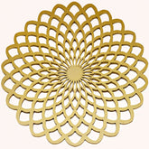 Set of two gold wooden trivets and placemats for dining tables, featuring a stylish wood design by AFM076-GOLD.