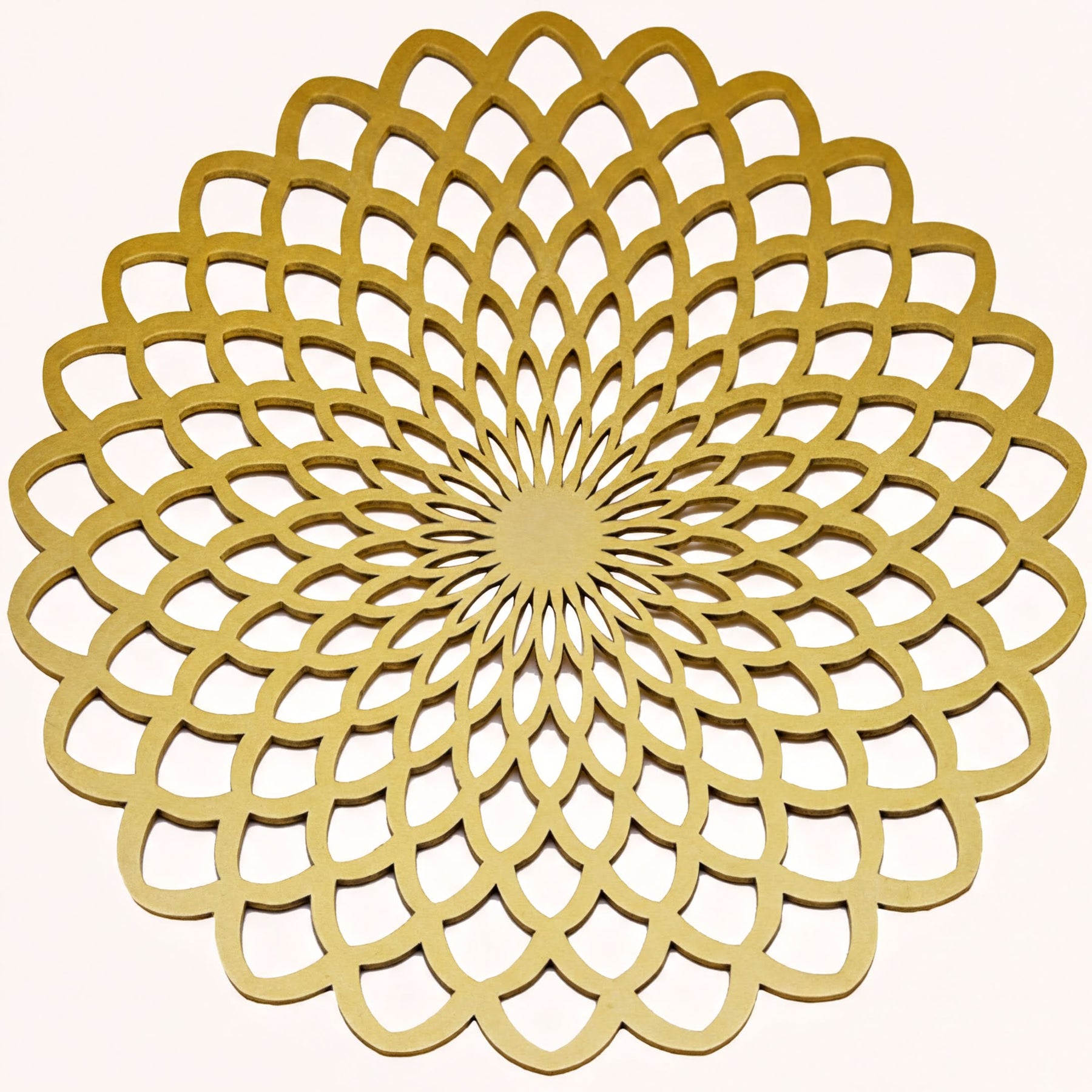 Set of two gold wooden trivets and placemats for dining tables, featuring a stylish wood design by AFM076-GOLD.