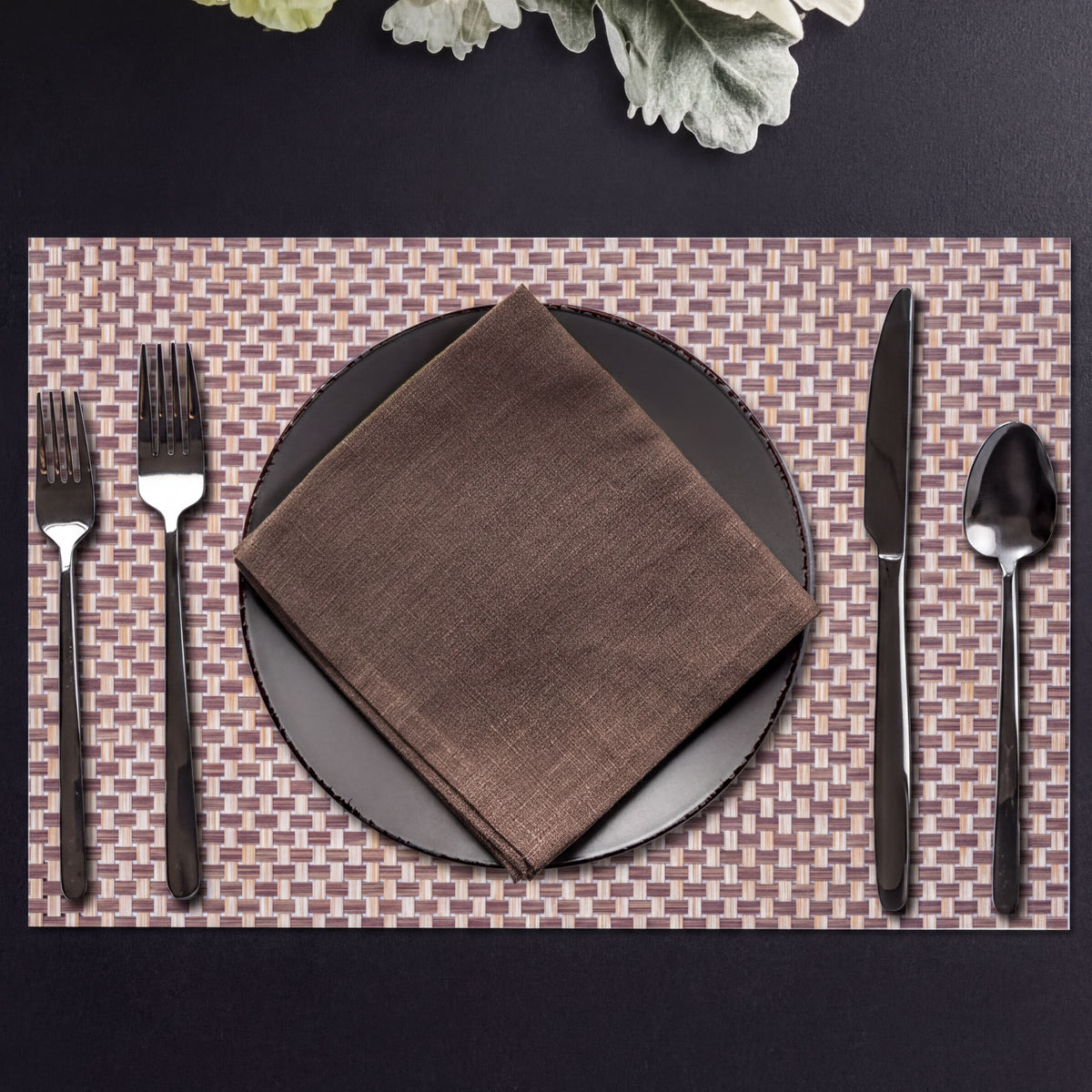 Set of four PVC placemats for dining table by 88186, featuring durable, colorful surface for protecting and decorating the table.